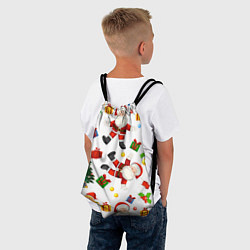 Рюкзак-мешок Танцы с Сантой возле ёлки, цвет: 3D-принт — фото 2