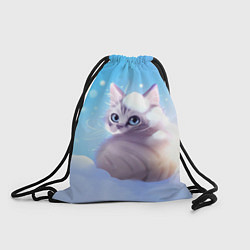 Рюкзак-мешок Заснеженный котик, цвет: 3D-принт