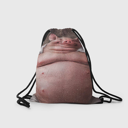 Мешок для обуви Свинья сидит в сауне / 3D-принт – фото 2