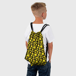 Рюкзак-мешок Шарики эмодзи на черном, цвет: 3D-принт — фото 2