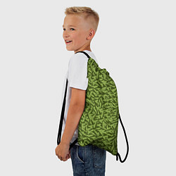 Рюкзак-мешок Милитари листья в полоску, цвет: 3D-принт — фото 2