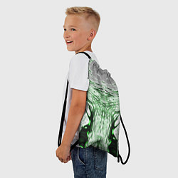 Рюкзак-мешок Зеленый узор, цвет: 3D-принт — фото 2
