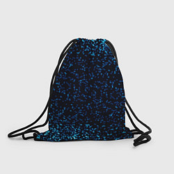 Рюкзак-мешок Неоновый синий блеск на черном фоне, цвет: 3D-принт