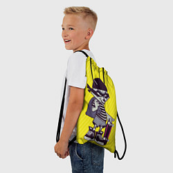 Рюкзак-мешок Енот с мешком и скейтом, цвет: 3D-принт — фото 2