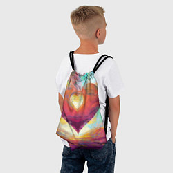 Рюкзак-мешок Большое горячее сердце, цвет: 3D-принт — фото 2