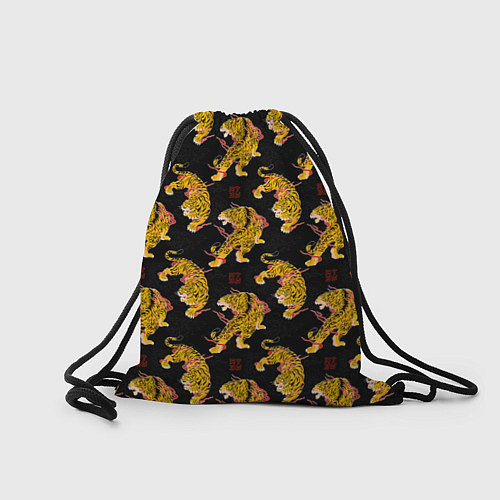Мешок для обуви Золотые японские тигры / 3D-принт – фото 2