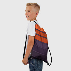 Рюкзак-мешок Полосатый фиолетово-оранжевый узор, цвет: 3D-принт — фото 2