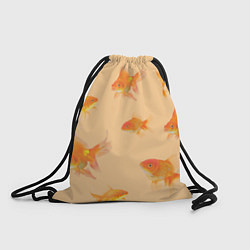 Рюкзак-мешок Золотые рыбки в фоне, цвет: 3D-принт