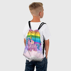 Рюкзак-мешок Единорог на фоне радуги, цвет: 3D-принт — фото 2
