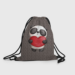 Рюкзак-мешок Панда с сердечком, цвет: 3D-принт