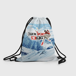 Рюкзак-мешок Горные лыжи фристайл, цвет: 3D-принт