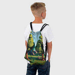Рюкзак-мешок Воксельный лес, цвет: 3D-принт — фото 2