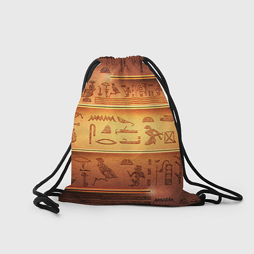 Мешок для обуви Египетская стена с иероглифами и полосами / 3D-принт – фото 2