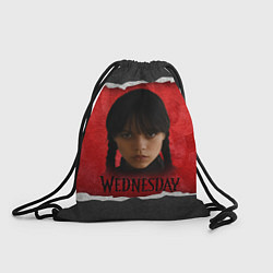 Рюкзак-мешок Уэнсдэй красно-черный фон, цвет: 3D-принт