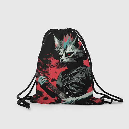 Мешок для обуви Rocker Cat on a black background - C-Cats collecti / 3D-принт – фото 2
