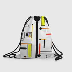 Рюкзак-мешок Яркие геометрические фигуры на белом фоне, цвет: 3D-принт