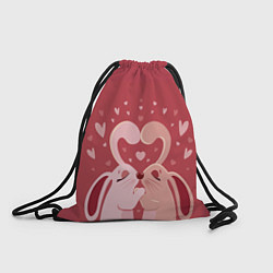 Рюкзак-мешок Зайчики на День святого валентина, цвет: 3D-принт