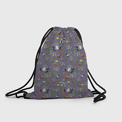Рюкзак-мешок Енотики паттерн, цвет: 3D-принт