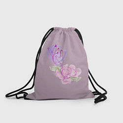 Рюкзак-мешок Лайн арт рука и цветок, цвет: 3D-принт