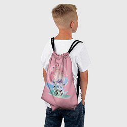 Рюкзак-мешок Женская рука с абстрактными цветами, цвет: 3D-принт — фото 2