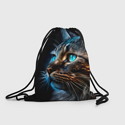 Рюкзак-мешок Кот с неоновыми глазами, цвет: 3D-принт