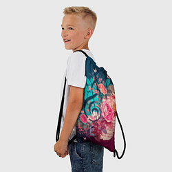 Рюкзак-мешок Цветы и музыкальная нота, цвет: 3D-принт — фото 2