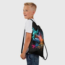 Рюкзак-мешок Неоновая лисичка, цвет: 3D-принт — фото 2