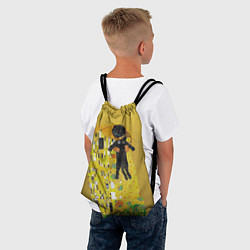 Рюкзак-мешок Пародия Густав Климт: Поцелуй кота, цвет: 3D-принт — фото 2
