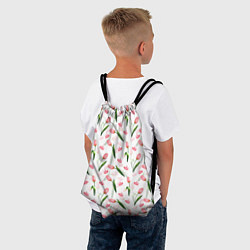 Рюкзак-мешок Тюльпаны и сердечки - паттерн, цвет: 3D-принт — фото 2