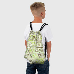 Рюкзак-мешок Геометрический светло-зелёный паттерн из треугольн, цвет: 3D-принт — фото 2
