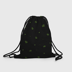Рюкзак-мешок Четырехлистный клевер на черном фоне, цвет: 3D-принт