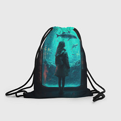 Рюкзак-мешок Девушка и аквариум, цвет: 3D-принт