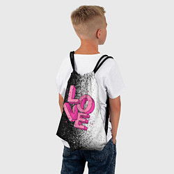Рюкзак-мешок Love - розовый, цвет: 3D-принт — фото 2