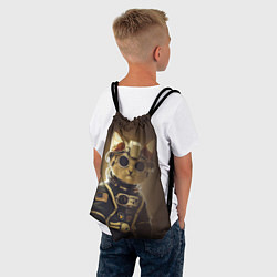 Рюкзак-мешок Кот-киберпанк, цвет: 3D-принт — фото 2