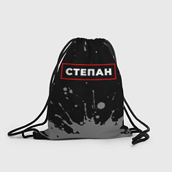Рюкзак-мешок Степан - в красной рамке на темном, цвет: 3D-принт