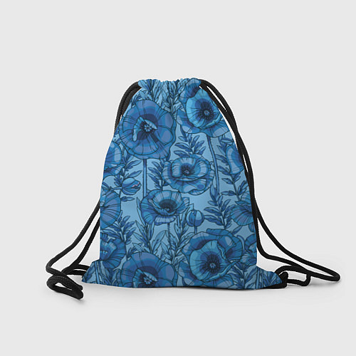 Мешок для обуви Синие цветы / 3D-принт – фото 2
