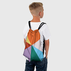 Рюкзак-мешок Разноцветные пересекающиеся треугольники, цвет: 3D-принт — фото 2