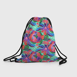 Рюкзак-мешок Цветочный паттерн арт, цвет: 3D-принт
