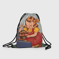 Рюкзак-мешок Девочка с виниловой пластинкой - рождена быть звез, цвет: 3D-принт