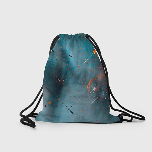 Мешок для обуви Абстрактный синий туман, силуэты и краски / 3D-принт – фото 2