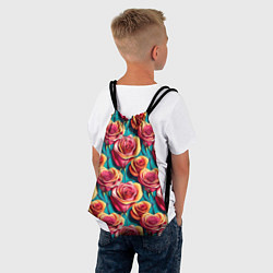Рюкзак-мешок Паттерн с розами, цвет: 3D-принт — фото 2