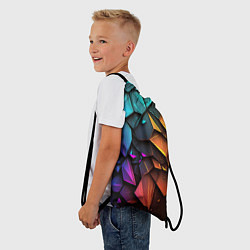 Рюкзак-мешок Неоновая абстрактная чешуя дракона, цвет: 3D-принт — фото 2