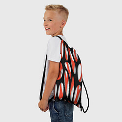 Рюкзак-мешок Красные и черные сетчатые прожилки, цвет: 3D-принт — фото 2
