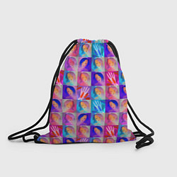 Рюкзак-мешок Клетчатый узор с девушками, цвет: 3D-принт
