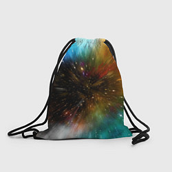 Рюкзак-мешок Бескрайний космос - неон, цвет: 3D-принт
