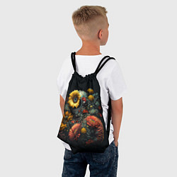 Рюкзак-мешок Космонавт в цветах, цвет: 3D-принт — фото 2