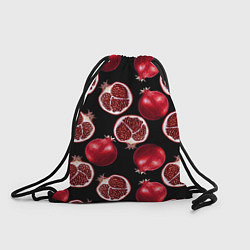 Рюкзак-мешок Гранаты на черном фоне - паттерн, цвет: 3D-принт