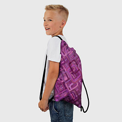 Рюкзак-мешок Фиолетовые диагонали, цвет: 3D-принт — фото 2