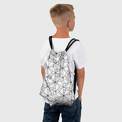 Рюкзак-мешок Чёрно-белый геометрический треугольный узор, цвет: 3D-принт — фото 2