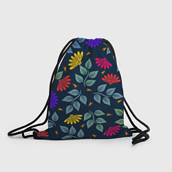 Рюкзак-мешок Листья и цветы, цвет: 3D-принт